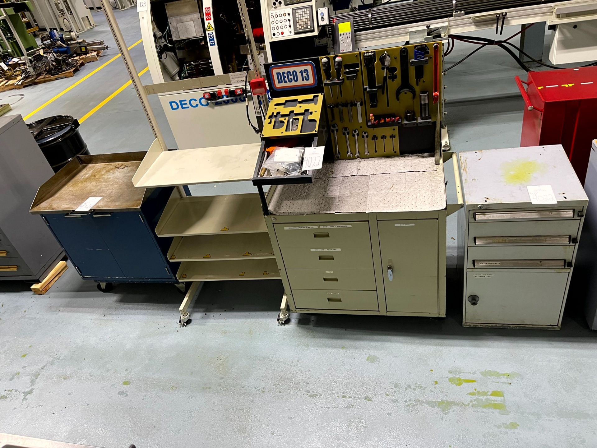 Lot of (4) Assoerted Tooling Cabinets, Carts and Content