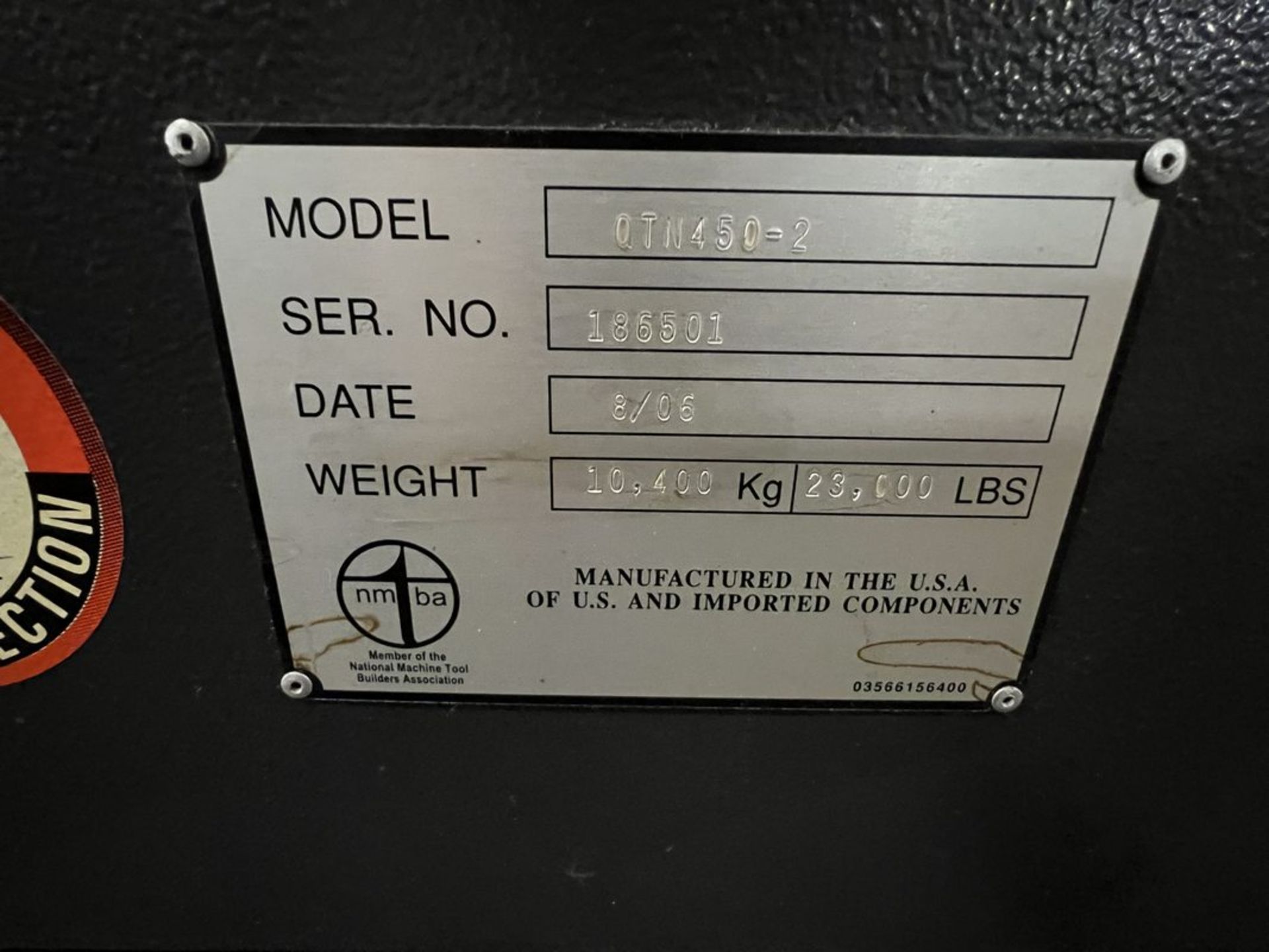 Mazak QTN450-2 CNC Lathe, S/N 186501, 2006 - Image 6 of 21