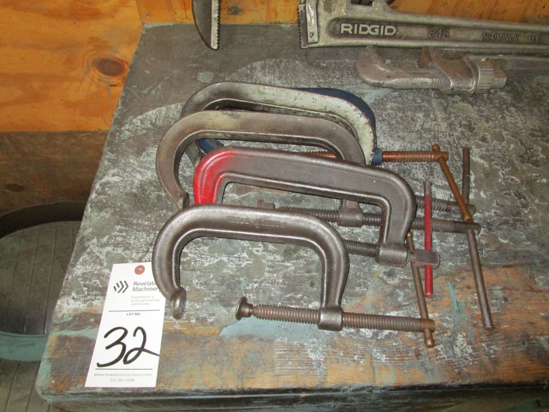 Lot of (5) Assorted C-Clamps