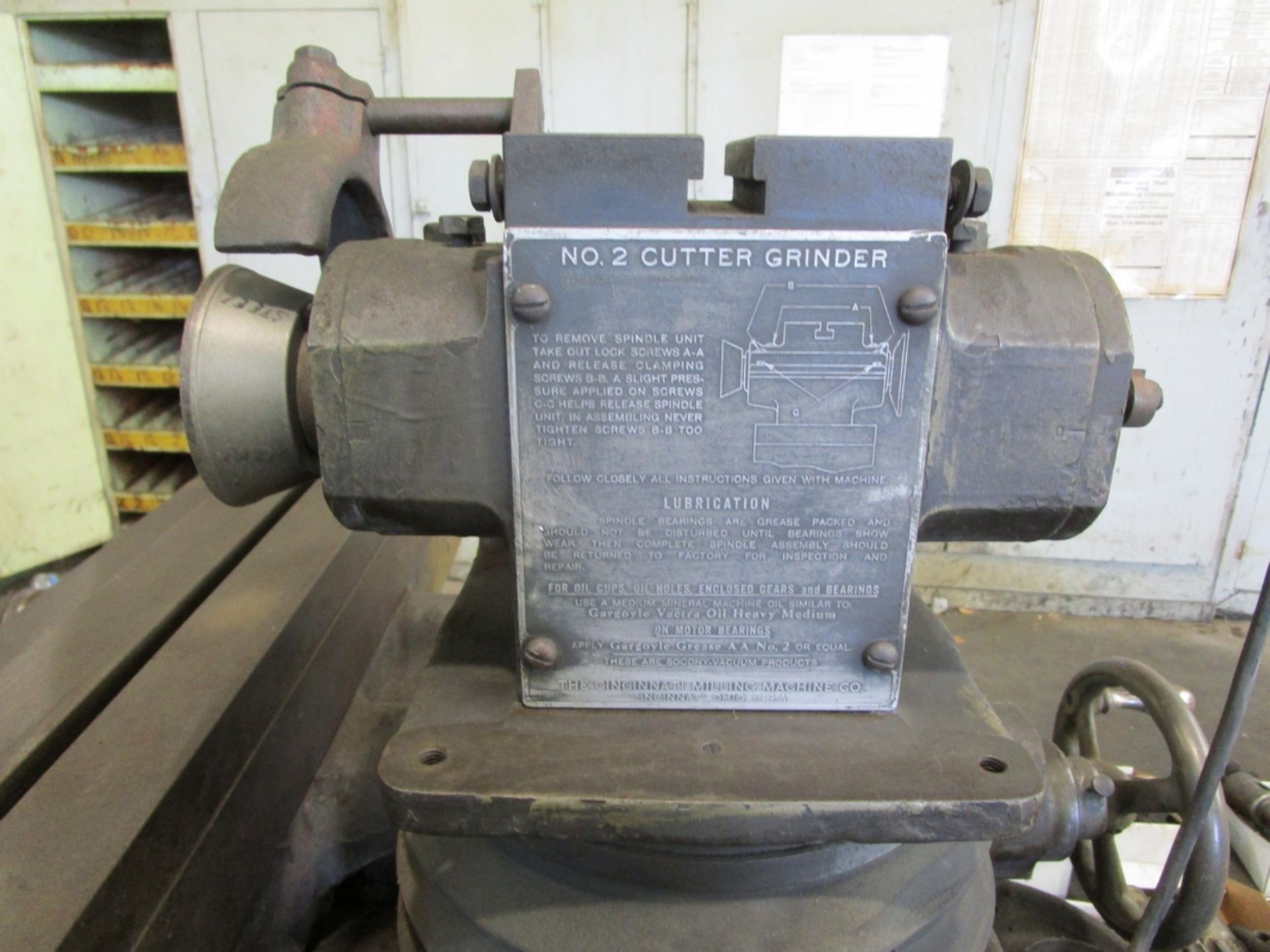 Cincinnati # 2 Cutter Grinder, S/N 1D2T5B-269 - Image 3 of 4