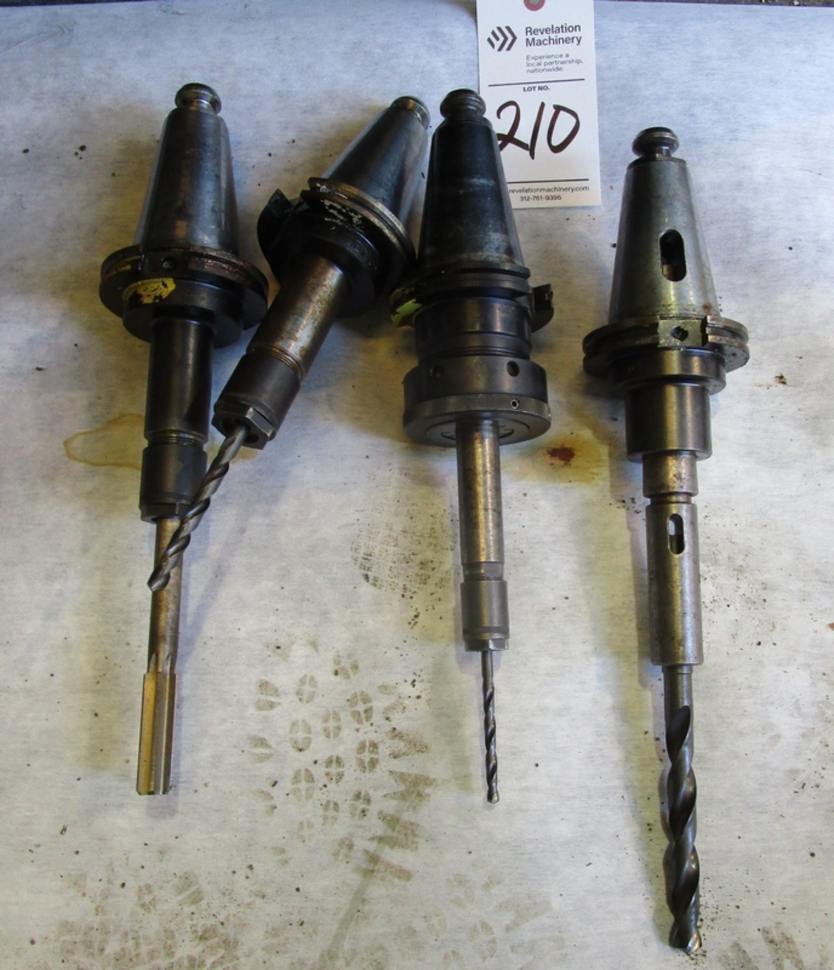 Lot of (4) CT 50-Taper End Mill Holders with Tooling