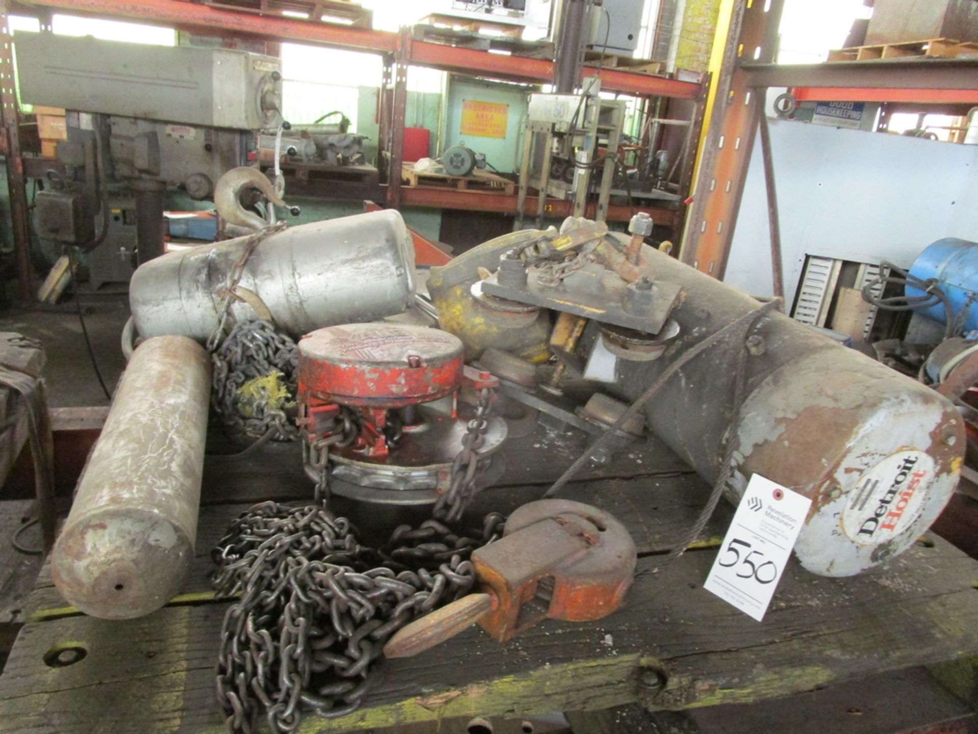 Lot of (3) Assorted Hoist With Beam Trolleys