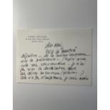 Pierre SOULAGES Signed autograph card Paris, September 24, 1979