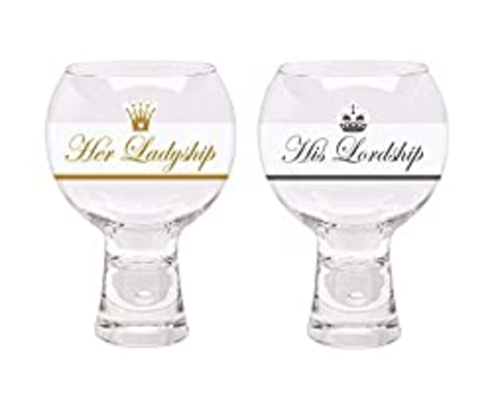 RRP £17.33 Sphere Her Ladyship & His Lordship's Gin Glasses | 19oz Gin Cocktail Copa Glass