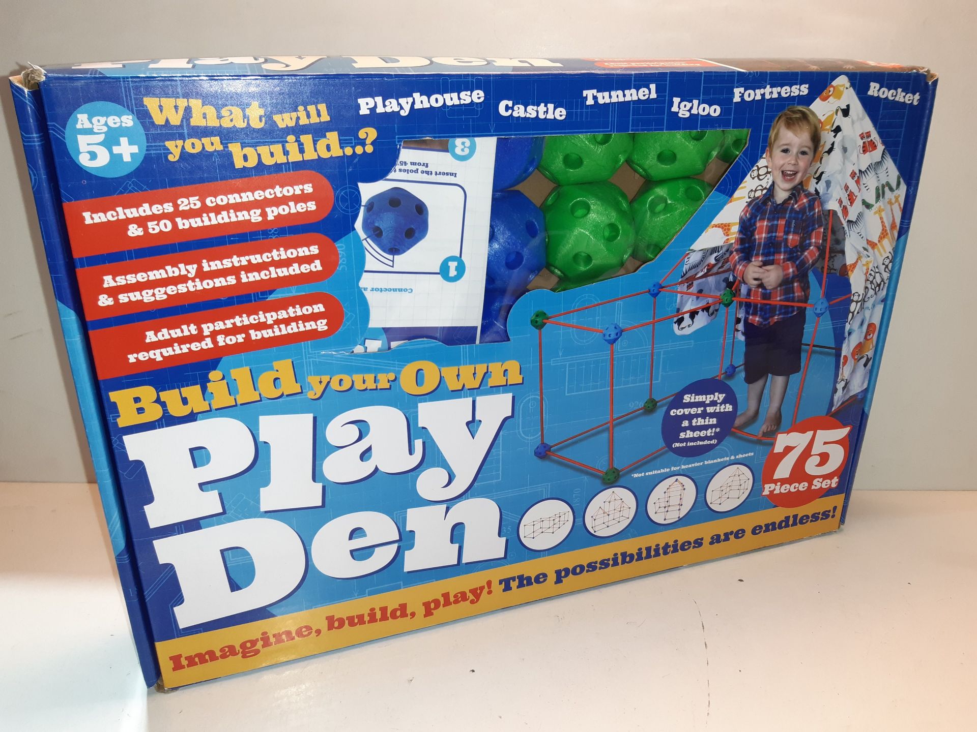 RRP £25.20 TheWorks Build Your Own Den - 75 Piece Kit - Image 2 of 2