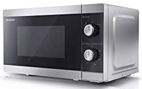 RRP £79.94 SHARP YC-MS01U-S 800W Solo Microwave Oven with 20 L Capacity