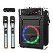 RRP £108.17 JYX Karaoke Machine with Two Wireless Microphones