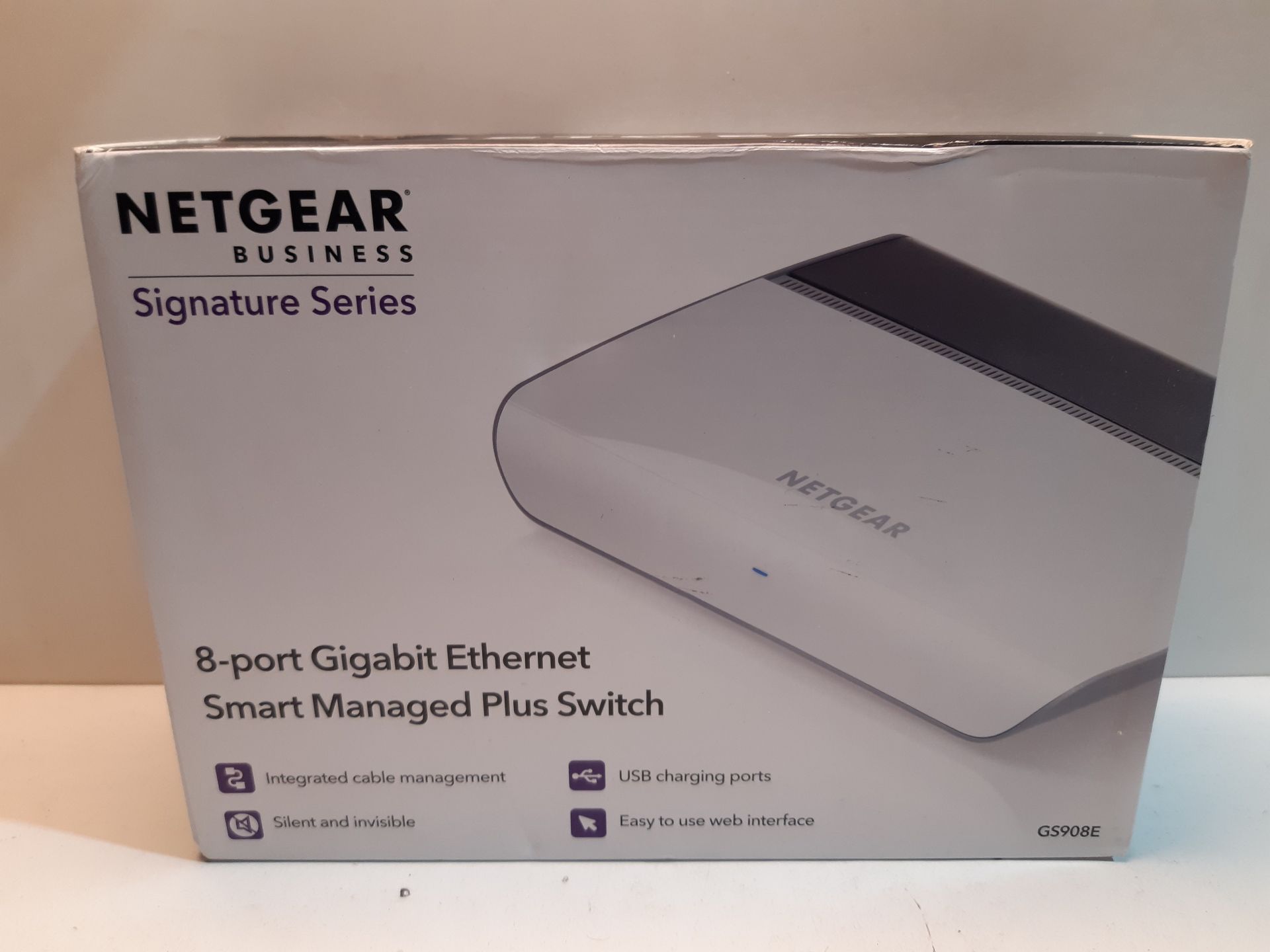 RRP £24.98 NETGEAR 8-Port Gigabit Ethernet Smart Managed Plus Switch (GS908E) - Image 2 of 2