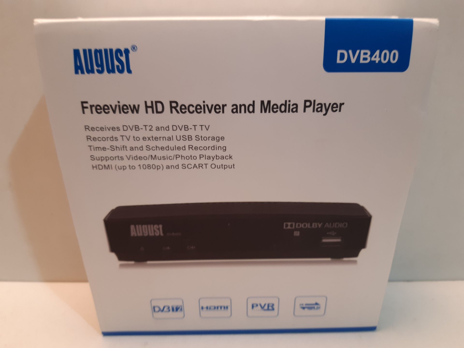 RRP £29.56 HD Freeview Set Top Box August DVB400 - Watch - Image 2 of 2