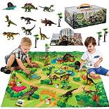 RRP £21.98 EARSOON Dinosaur Toy Figure with Activity Play Mat & Trees