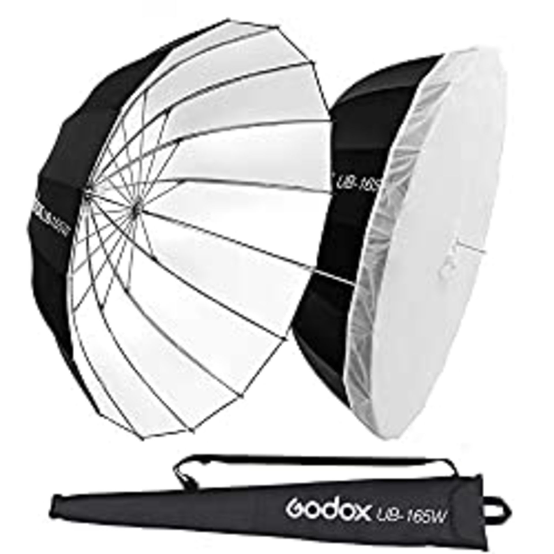 RRP £89.99 Godox 65 in 165 cm UB Black White Umbrella Parabolic