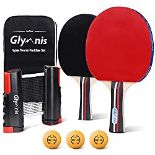 RRP £19.99 Glymnis Table Tennis Set Portable Ping Pong Set with
