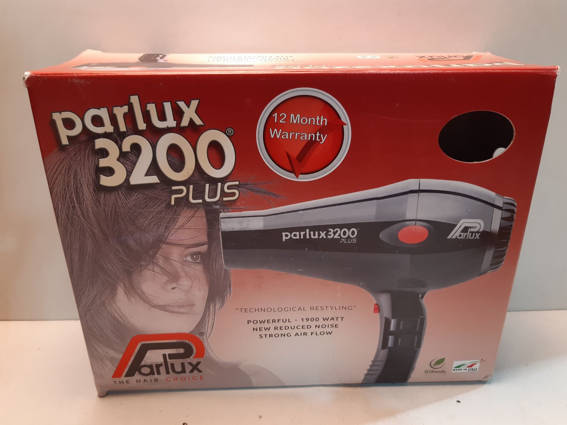 RRP £89.95 Parlux 3200 Plus Raunchy Hairdryer Red - Image 2 of 2