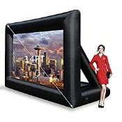 RRP £199.98 14 ft inflatable projector screen outdoor with quiet fan and storage bag
