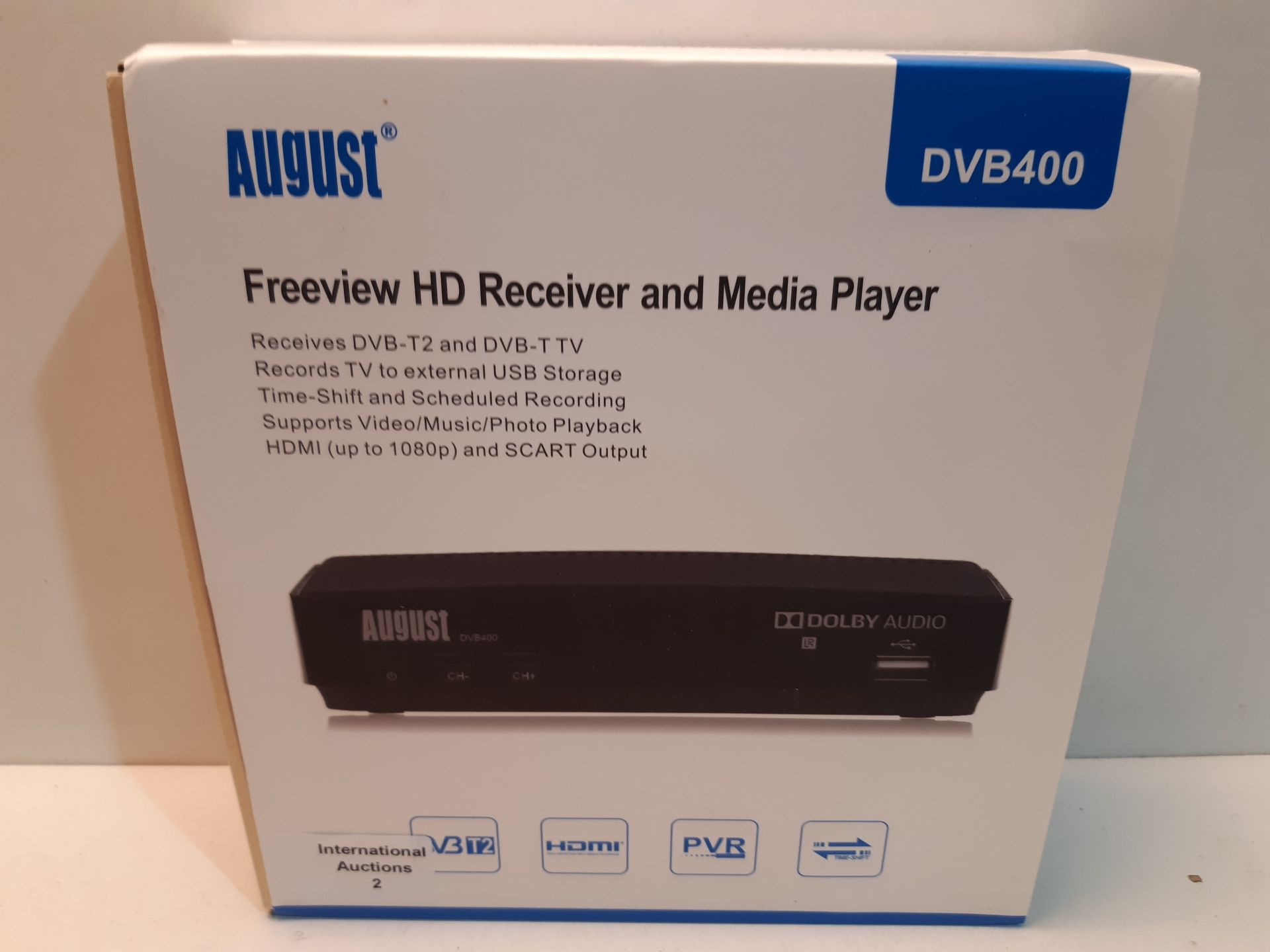 RRP £29.56 HD Freeview Set Top Box August DVB400 - Watch - Image 2 of 2
