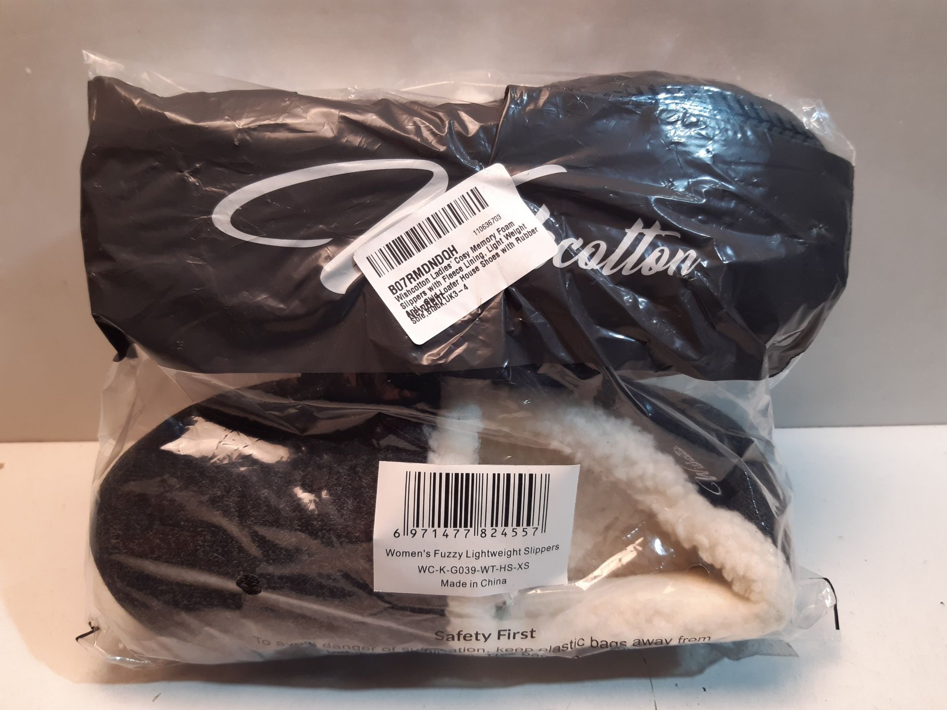 RRP £12.98 Wishcotton Ladies Cosy Memory Foam Slippers with Fleece Lining - Image 2 of 2