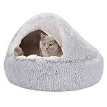 RRP £26.99 Cave Hooded Plush Donut Pet Bed