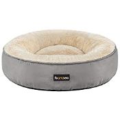 RRP £16.02 FEANDREA Dog Bed, Doughnut Cat Bed, Round, 50 cm Dia, Light Grey PGW050G01