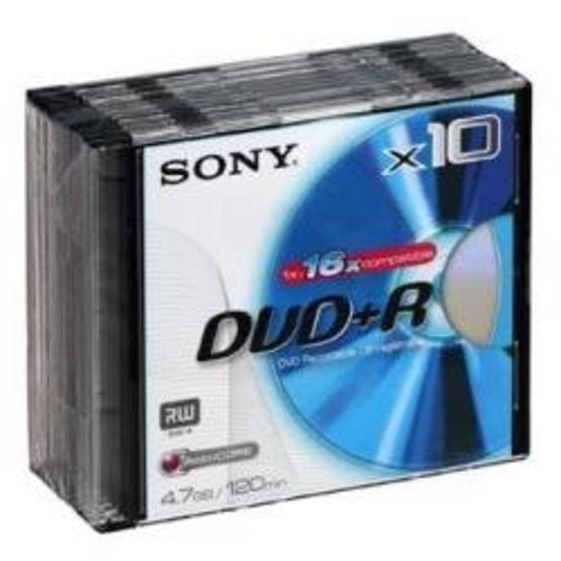 RRP £9.50 Sony DVD Plus (16X Speed) Slim jewel Case 10