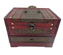 RRP £30.98 E-isata Retro Vintage Wooden Jewelry Box Storage Box