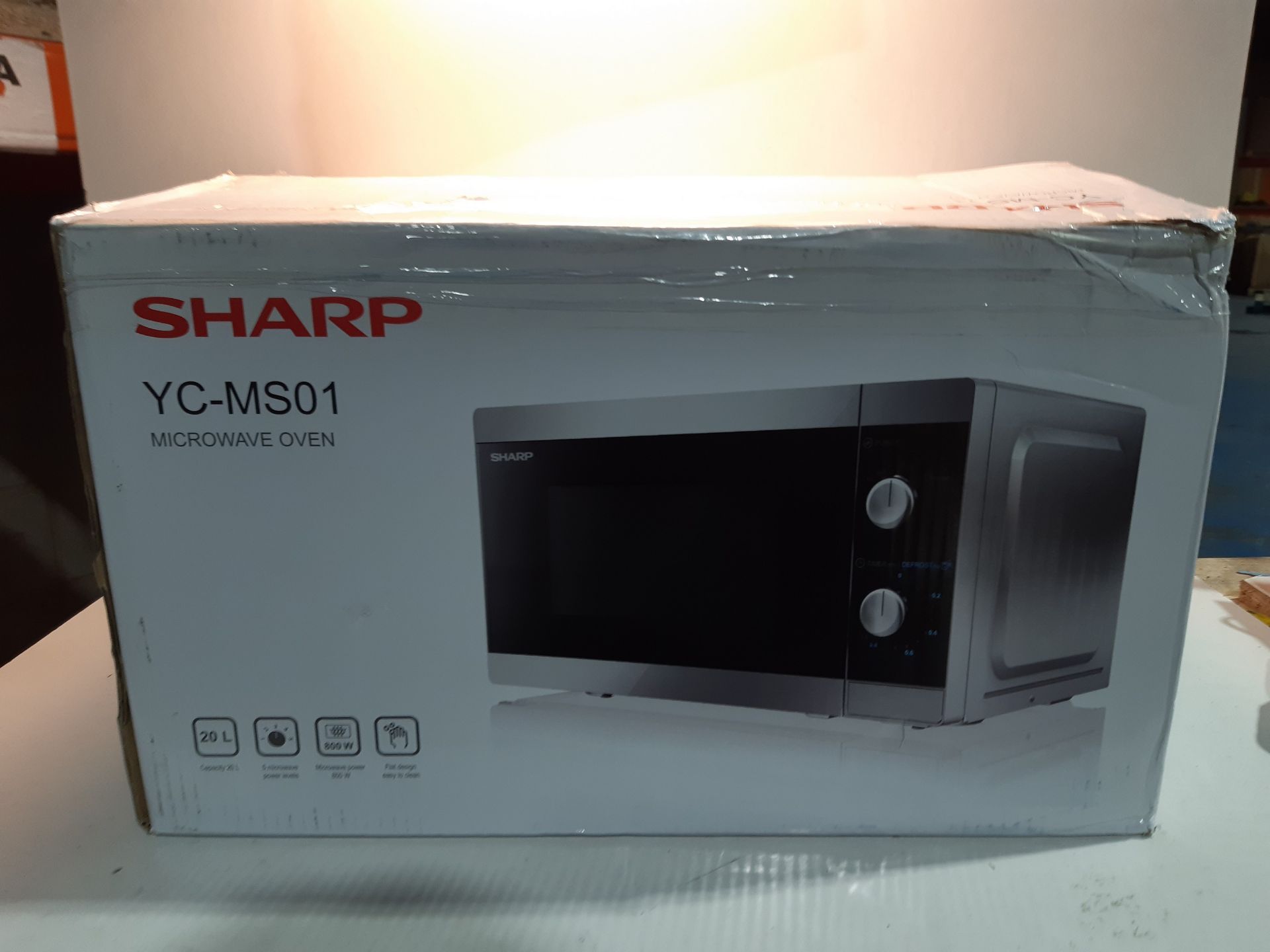 RRP £79.94 SHARP YC-MS01U-S 800W Solo Microwave Oven with 20 L Capacity - Image 2 of 2