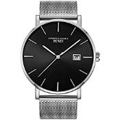 RRP £175.76 BUREI Men's Automatic Watch Minimalist Large Face Simple