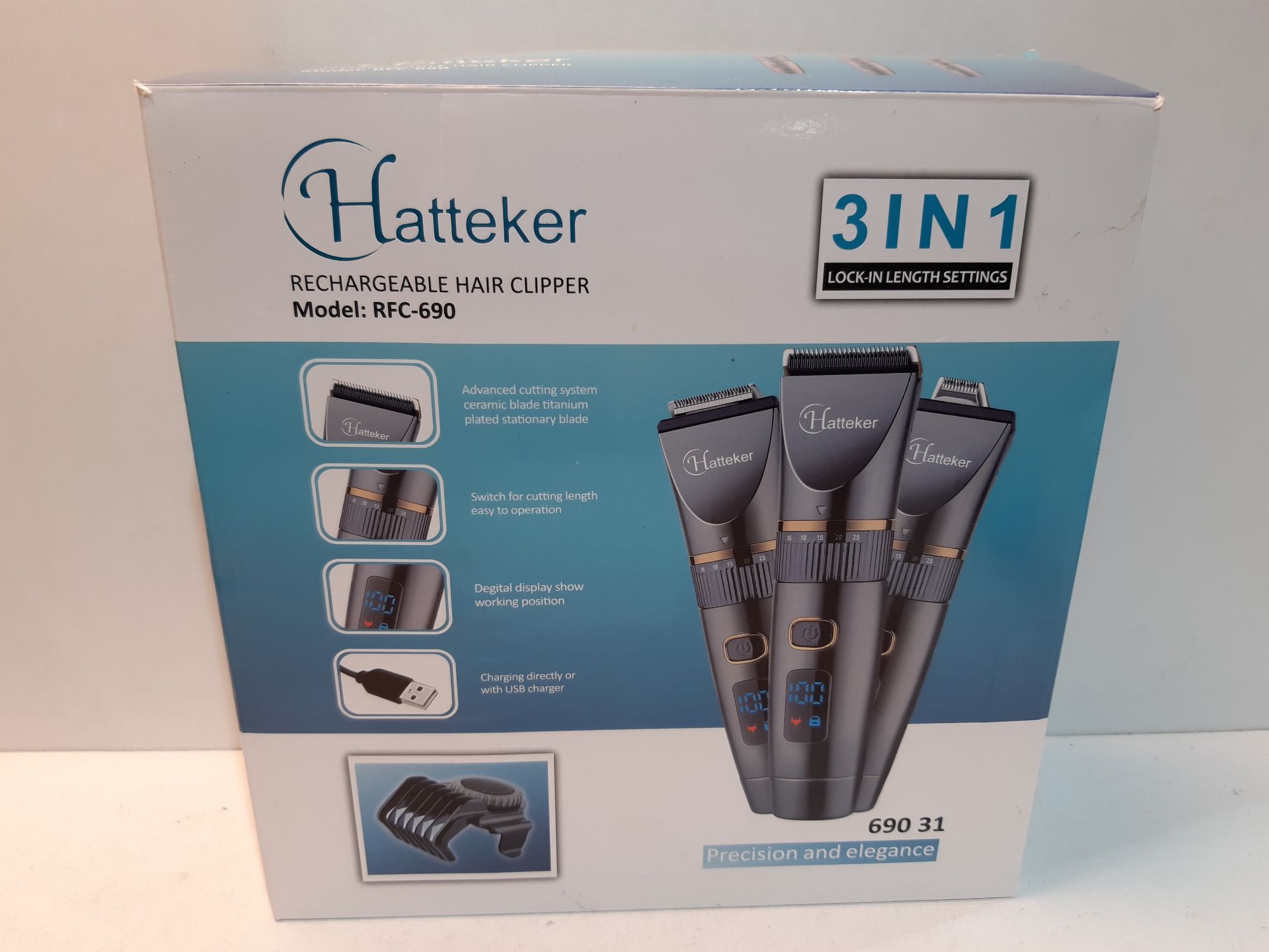 RRP £42.98 Hatteker Beard Trimmer Hair Clipper Professional Cordless - Image 2 of 2