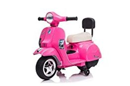RRP £79.99 Vespa PX150 Licensed Ride On Scooter Bike with Training Wheels (PINK