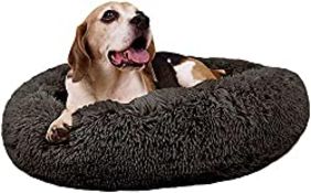 RRP £25.99 Modern Soft Plush Round Pet Bed for Cats or Small Dogs