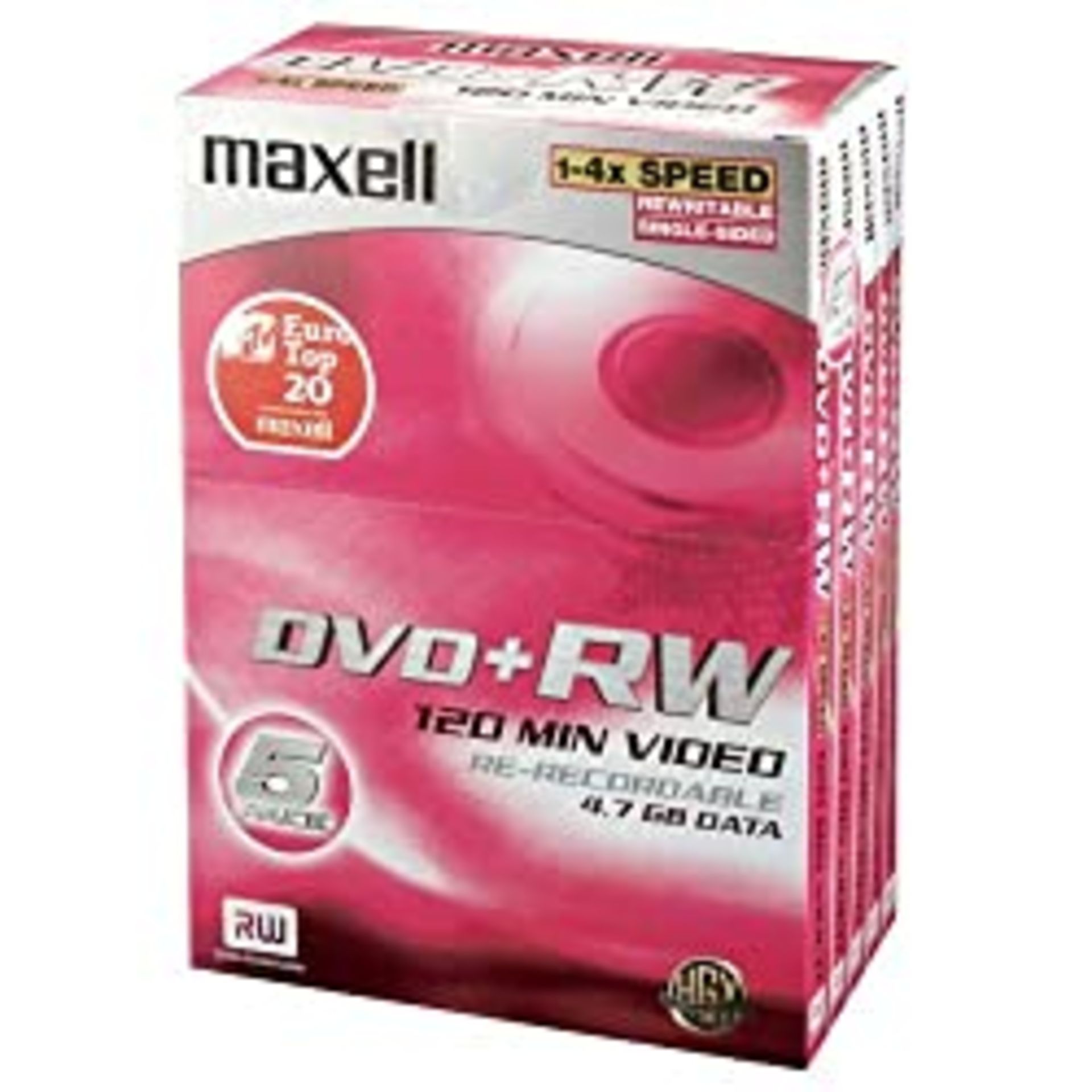 RRP £8.99 Maxell 5 pk Rewritable Dvds (2 Hours)