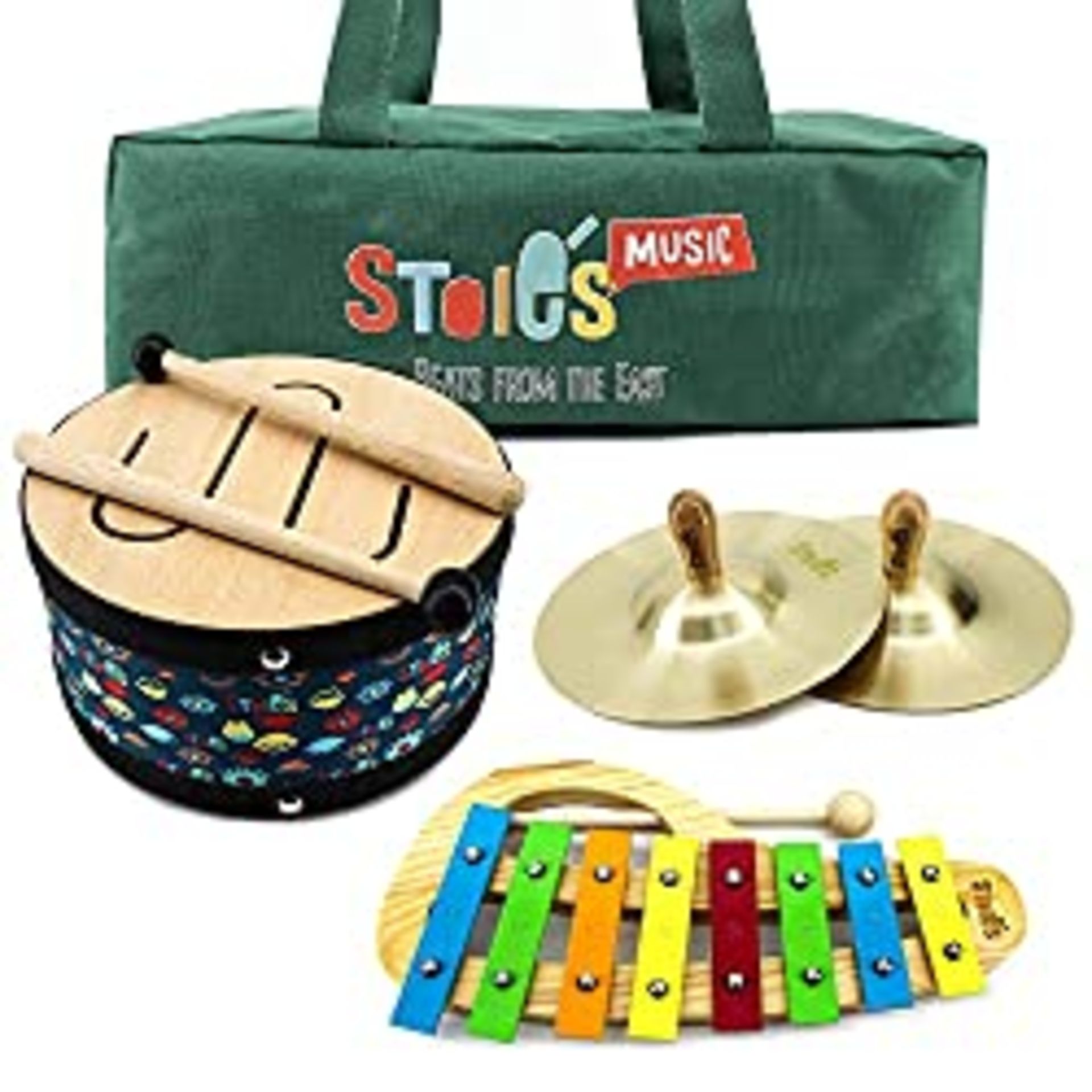 RRP £28.99 New Stoie's Beats from the East Wooden Music Set for Toddlers