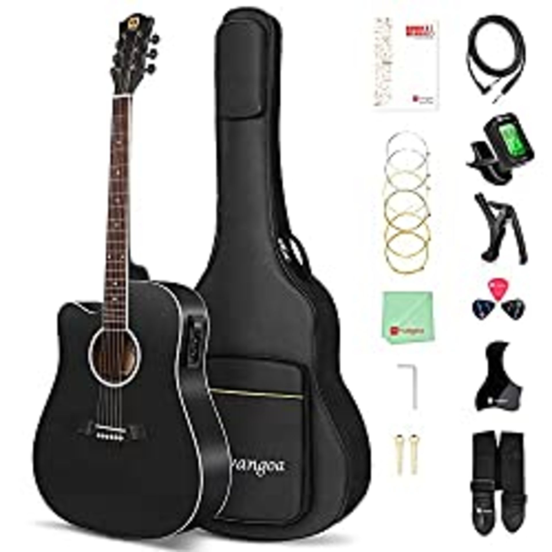 RRP £119.89 Vangoa Left Handed Guitar 4/4 Electro Acoustic Guitar