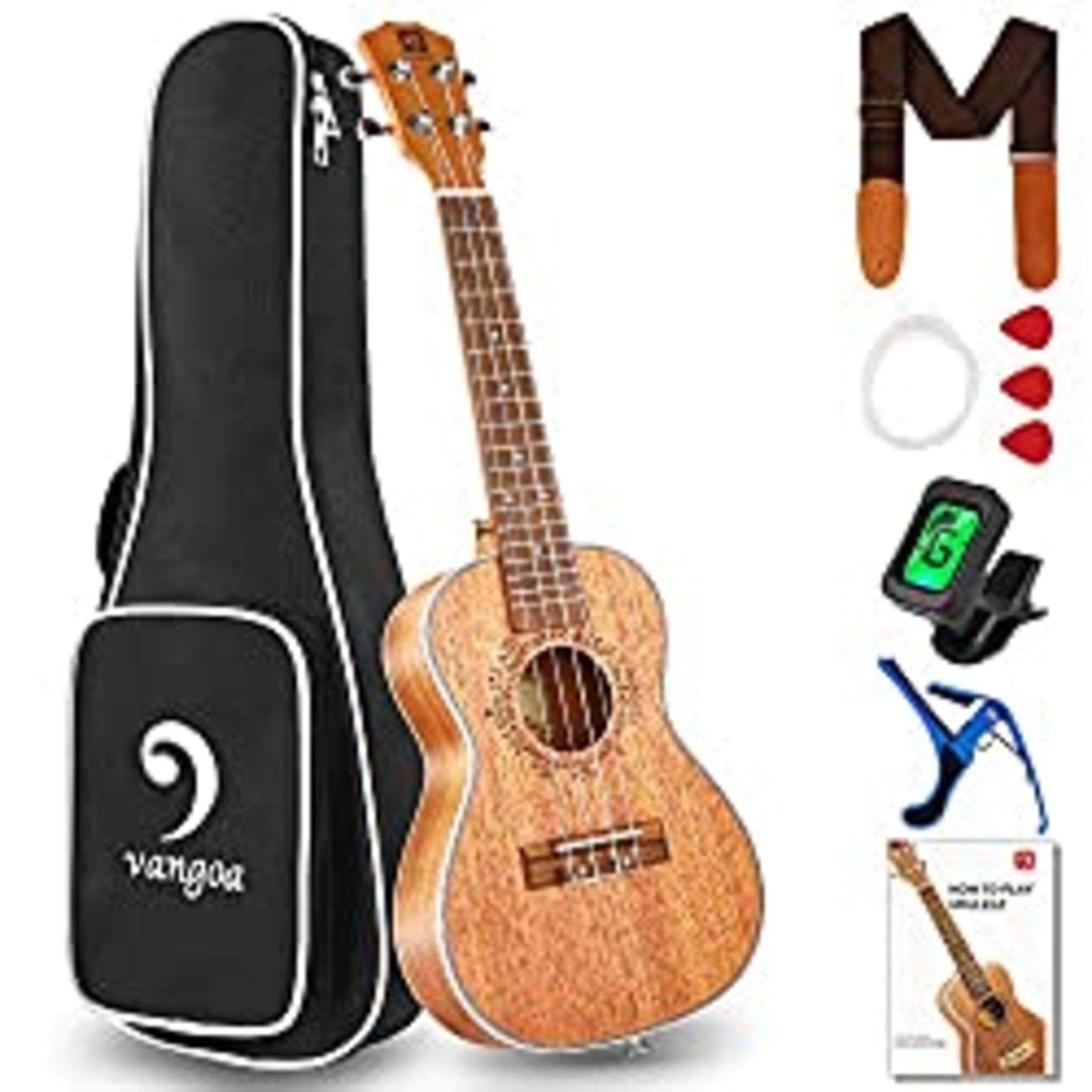 RRP £47.72 Vangoa 23 Inches Concert Ukulele Solid Mahogany Acoustic