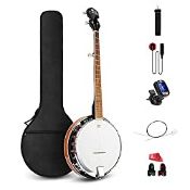 RRP £169.60 Vangoa 5 String Banjo Remo Head Closed Solid Back with beginner Kit