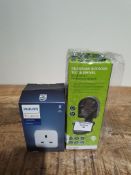 X 2 ITEMS TO INCLUDE PHILIPS HUE SMARTPLUG AND GUARDIAN TILT AND SWIVE PIR MOTION SENSOR Condition