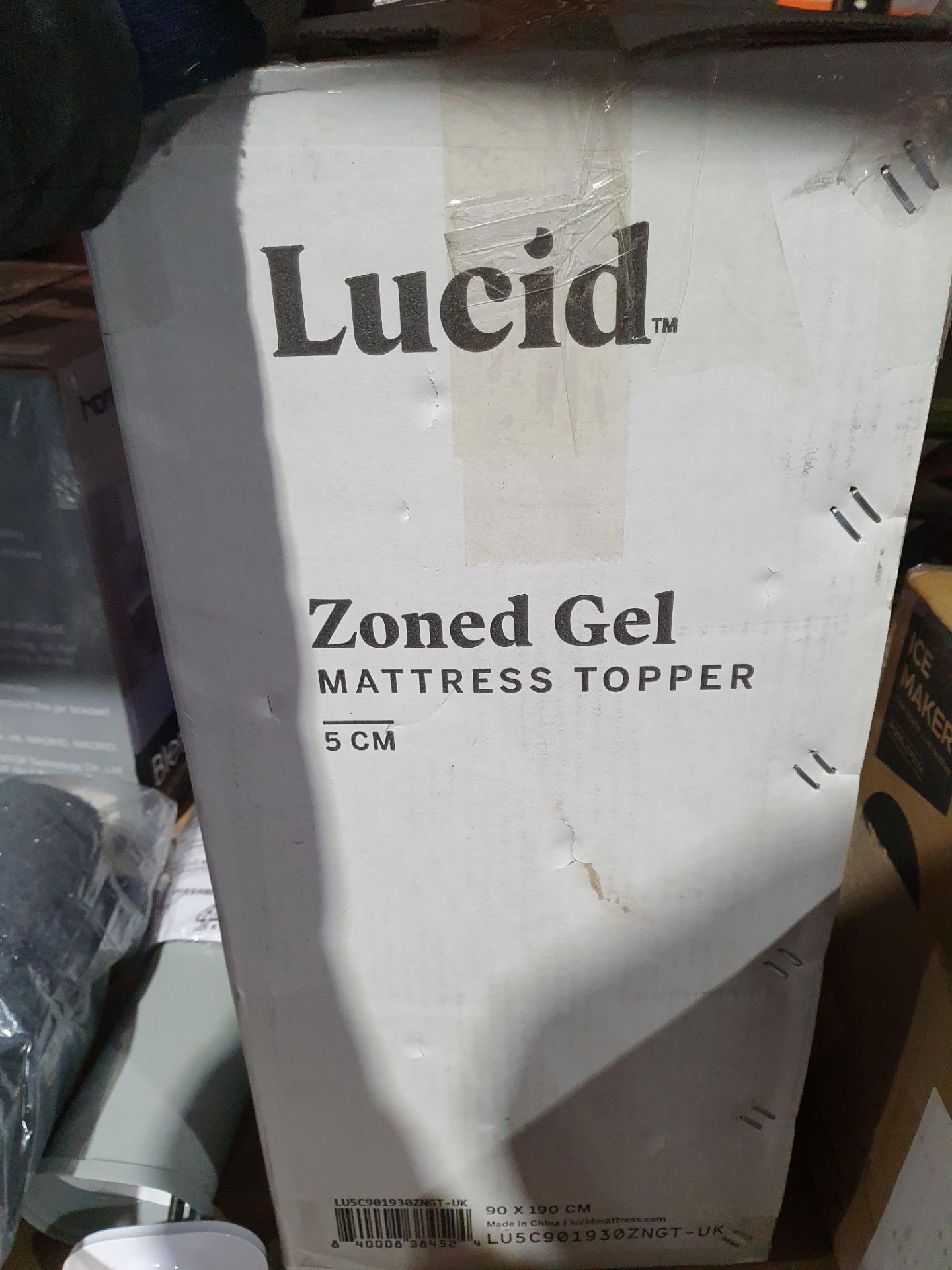 LUCID ZONED GEL MATTRESS TOPPER RRP £42Condition ReportAppraisal Available on Request - All Items - Image 2 of 2