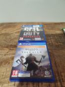 X 2 PS4 GAMES ASSASSINS CREED VALHALLA AND CALL OF DUTY VANGUARD Condition ReportAppraisal Available