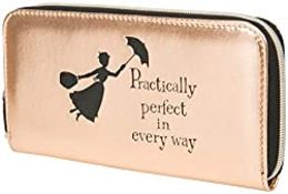 RRP £14.98 Mary Poppins Gifts Women Purses Ladies Wallet Rose Gold Disney Handbag
