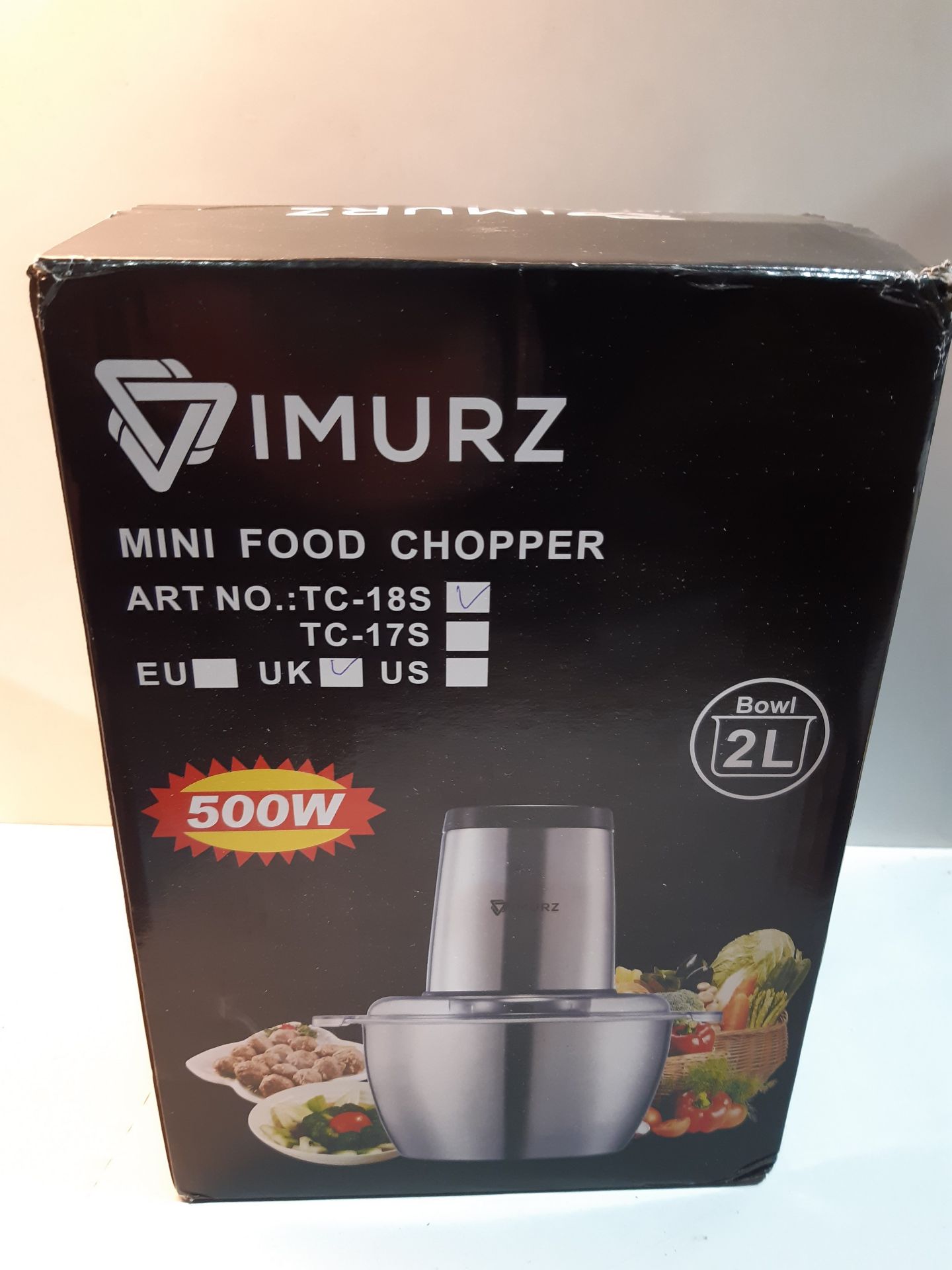 RRP £22.94 Mini Chopper Electric Food Processor with 2 Litre Stainless Steel Bowl - Image 2 of 2