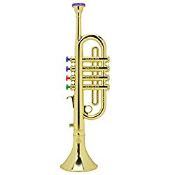 RRP £30.62 Bnineteenteam Kids Trumpet Toy Golden Coated Trumpet