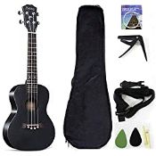 RRP £38.89 Tenor Ukulele Solid Top Mahogany 26 Inch With Ukulele Accessories With Gig Bag