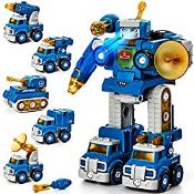 RRP £33.70 Construction Toys for 5 Year Old Boys 5 in 1 Vehicles