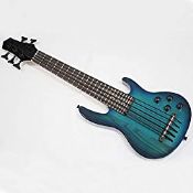 RRP £127.87 Musoo mini 5 String Blue Ukulele Electric Bass Guitar
