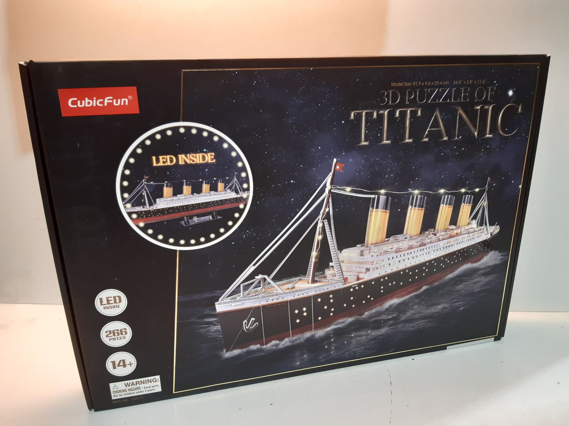 RRP £47.28 CubicFun 3D Jigsaw Puzzles for Adults LED Titanic Toys Model Kits Ship - Image 2 of 2