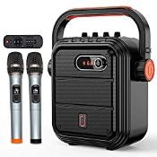 RRP £100.10 JYX Karaoke Machine with Two Wireless Microphone