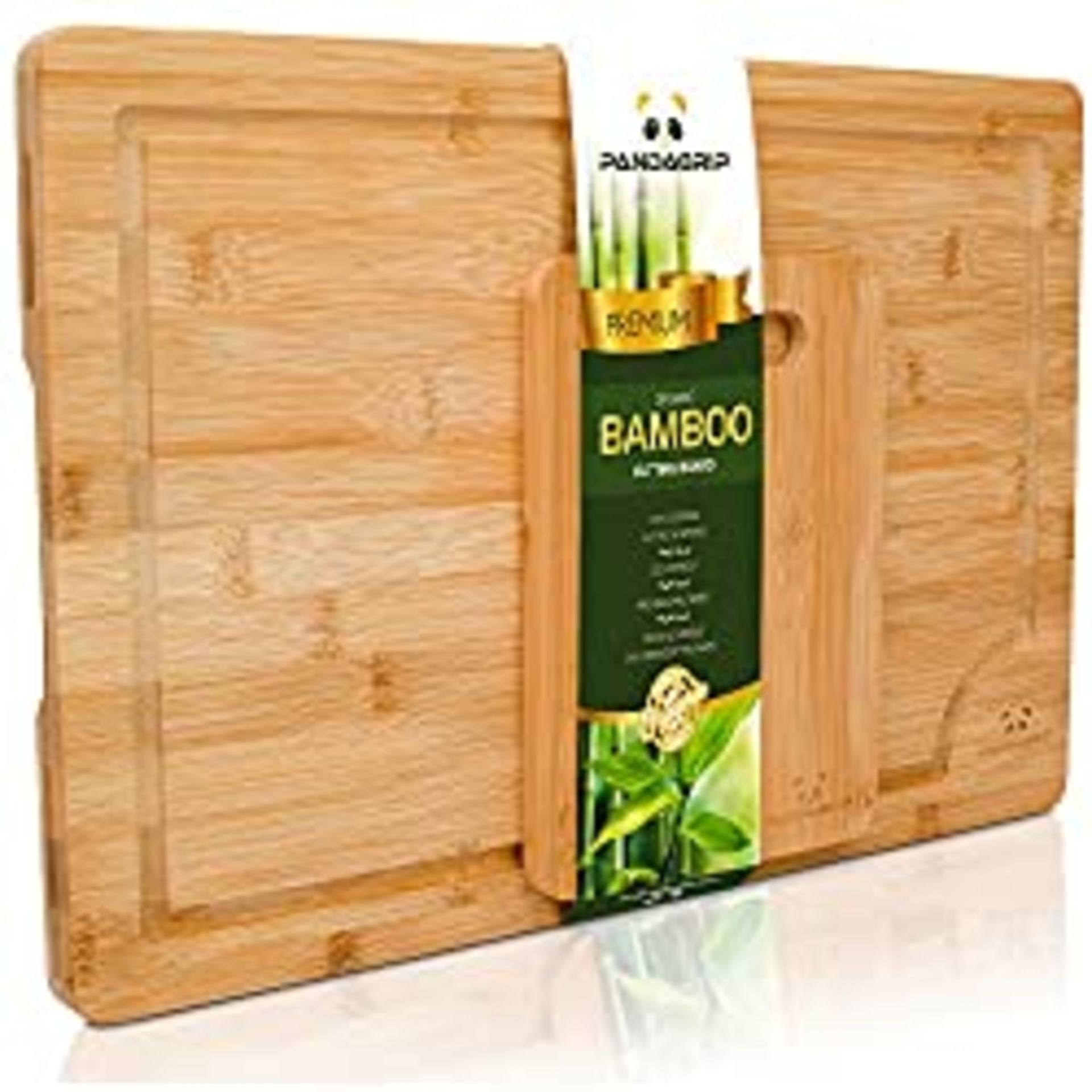 RRP £16.97 PandaGrip Extra Large Organic Bamboo Cutting Board