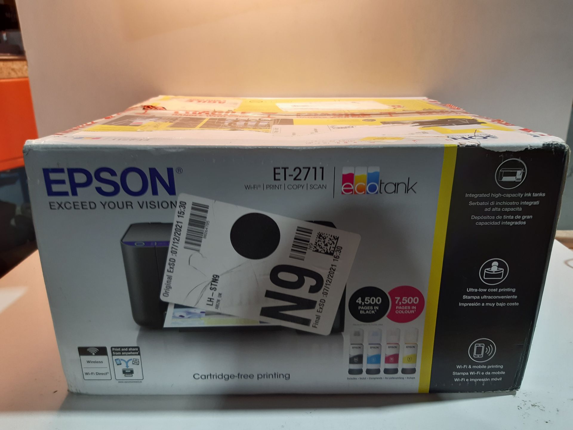 RRP £189.98 Epson EcoTank ET-2711 A4 Print/Scan/Copy Wi-Fi Printer - Image 2 of 2