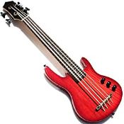 RRP £114.62 Musoo 4 Rubber String Electric Ukulele Bass in Red