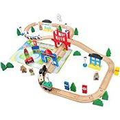 RRP £34.85 Wooden Train Track 80Pcs Wooden Toys Set Wooden Classic