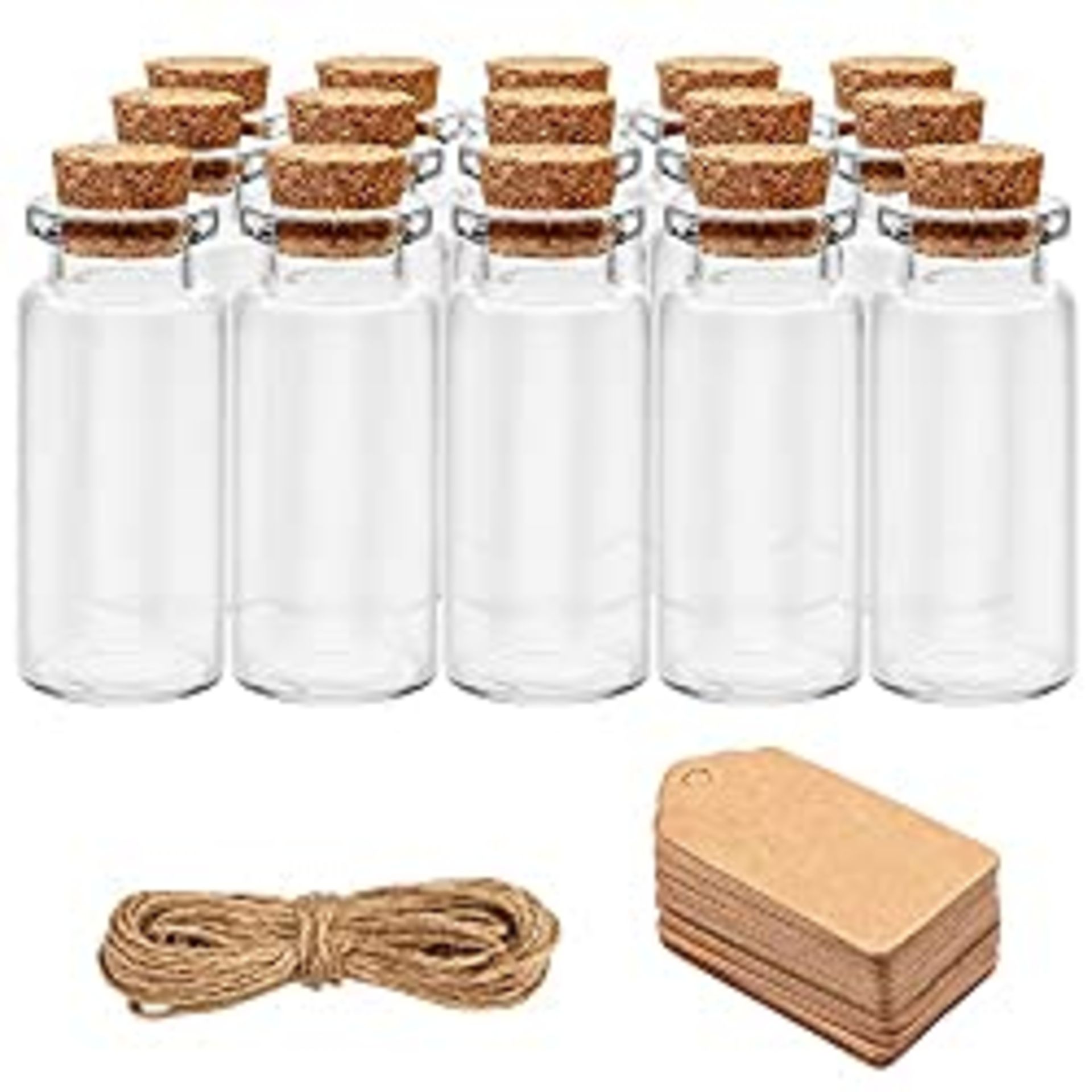 RRP £18.86 Belle Vous Glass Favour Jar Set with Cork Lids